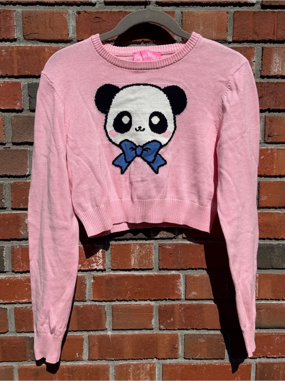 Sugar Thrillz Sweet Huggable Honey Cropped Sweater Size S